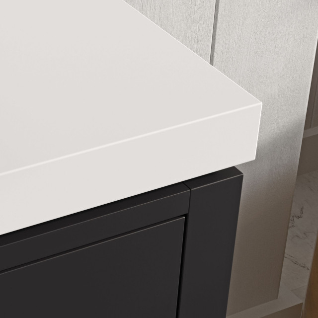 Celios Bathroom Vanity, 48" - Transitional - Bathroom Vanities And Sink ... in Celios Bathroom Vanity, Black With Brass Trim, 48", Single Sink, Freestanding