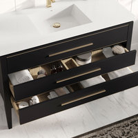 Celios Bathroom Vanity, 48" - Transitional - Bathroom Vanities And Sink ... inside Celios Bathroom Vanity, Black With Brass Trim, 48", Single Sink, Freestanding