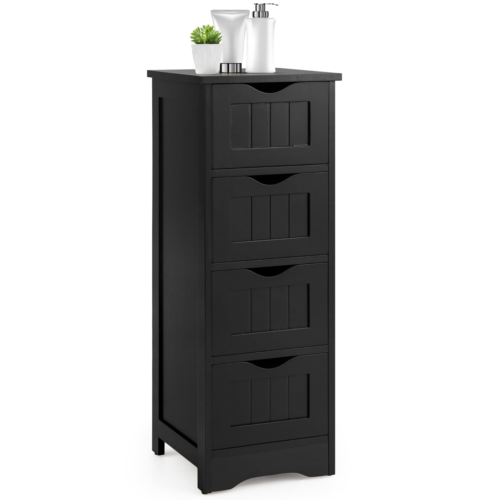 Costway 4-Drawer Linen Tower Bathroom Slim Storage Cabinet Free ... in The Ultimate Guide to Choosing the Perfect Bathroom Cabinet with Four Drawers