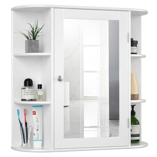 Costway 6.5 In. X 25 In. X 26 In. White Multipurpose Wall Surface Mount ... throughout How to Choose the Right Bathroom Storage Solution for Your Needs