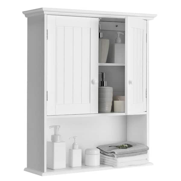 Costway 7.9 In.w Wall Mount Bathroom Cabinet Storage Organizer In White ... with Costway Wall Mount Bathroom Cabinet Storage Organizer Medicine Cabinet White