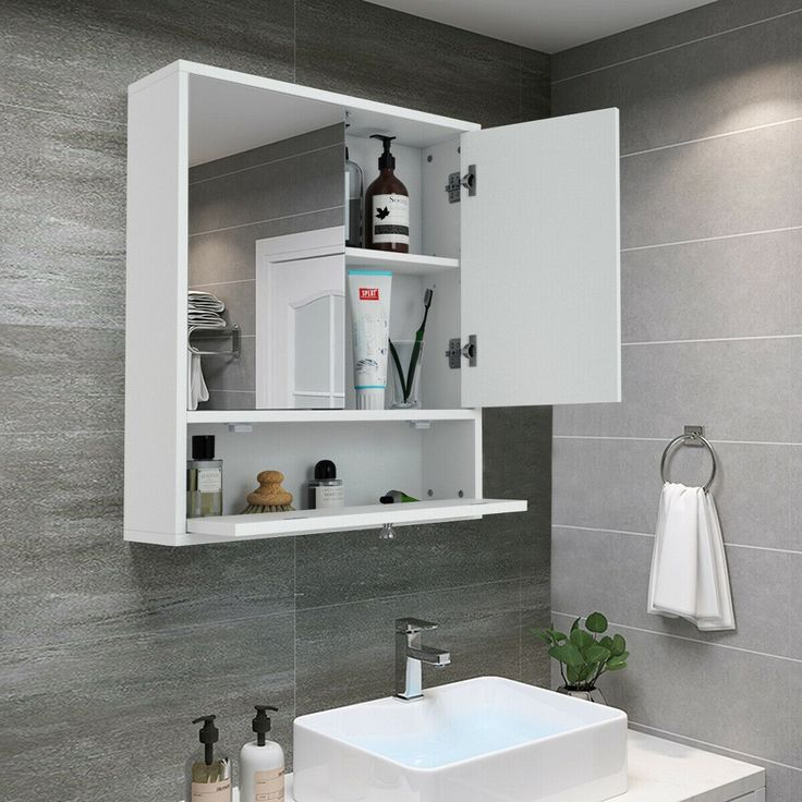 Costway Bathroom Cabinet Medicine Cabinet Double Mirror Door Wall Mount ... for Costway Bathroom Cabinet Double Mirror Door Wall Mount Storage Wood Shelf White