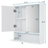 Costway Bathroom Cabinet Medicine Cabinet Double Mirror Door Wall Mount ... pertaining to Costway Bathroom Cabinet Double Mirror Door Wall Mount Storage Wood Shelf White