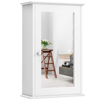Costway Bathroom Cabinet Medicine Cabinet Double Mirror Door Wall Mount ... pertaining to Organize Your Oasis Expert Tips for Utilizing Your Costway Wall Mount Storage