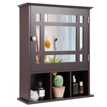 Costway Bathroom Cabinet Medicine Cabinet Double Mirror Door Wall Mount ... throughout Costway Bathroom Cabinets Unveiled Essential Features and Considerations