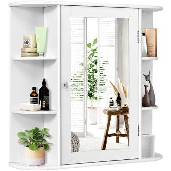 Costway Bathroom Cabinet Medicine Cabinet Double Mirror Door Wall Mount ... within Organize Your Oasis Expert Tips for Utilizing Your Costway Wall Mount Storage