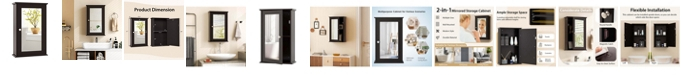 Costway Bathroom Wall Cabinet Single Mirror Door Cupboard Storage ... with regard to Costway Bathroom Wall Cabinet Mirror Door Cupboard Storage Wood Shelf Brown