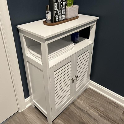 Costway Bathroom Wood Storage Cabinet W/ Double Shutter Door : Target intended for Double Shutter Doors Advantages and Considerations for Your Bathroom