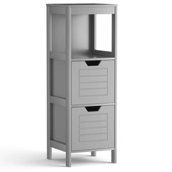 Costway Floor Cabinet Multifunction Bathroom Storage Organizer Rack W/2 ... intended for Costway Floor Cabinet Multifunction Bathroom Storage Organizer Rack W/2 Drawers