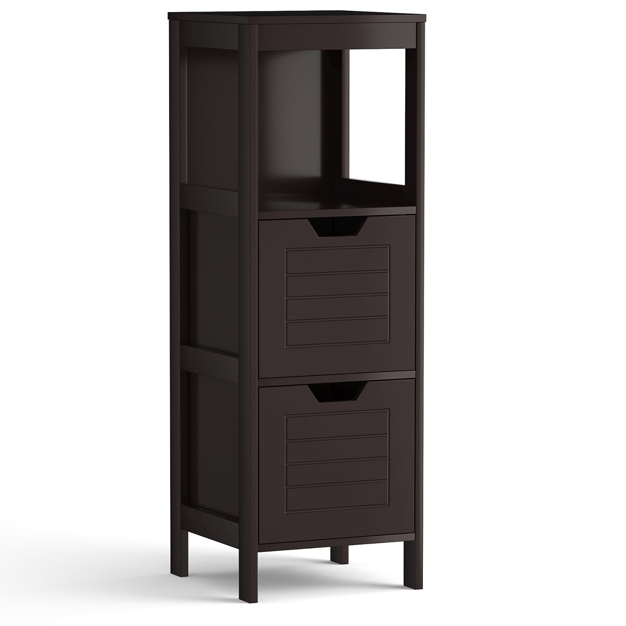 Costway Standing Drawers Bathroom Wooden Floor Cabinet, Multifunction ... within Costway Floor Cabinet Multifunction Bathroom Storage Organizer Rack W/2 Drawers
