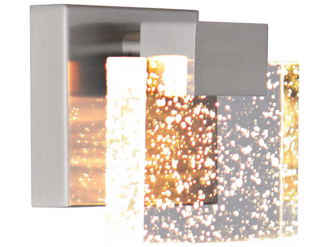 Craftmade Alamere 1-Light Brushed Polished Nickel Glass Led Wall Sconce ... regarding Brushed Polished Nickel Vanity Lights Exploring the Alamere LED Advantage