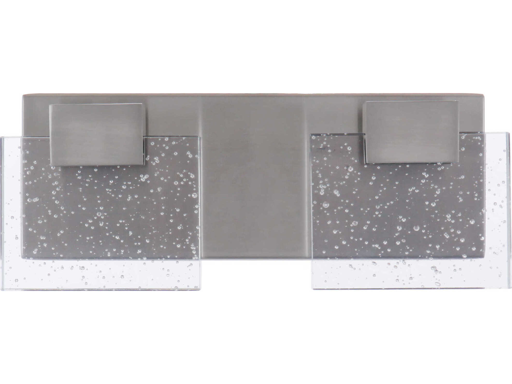 Craftmade Alamere 2-Light Brushed Polished Nickel Glass Led Vanity ... with Brushed Polished Nickel Vanity Lights Exploring the Alamere LED Advantage