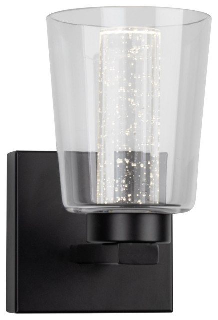 Dalton 1 Light Bathroom Vanity Light, Black - Transitional - Bathroom ... with Ali 1 Light Bathroom Vanity Light, Black