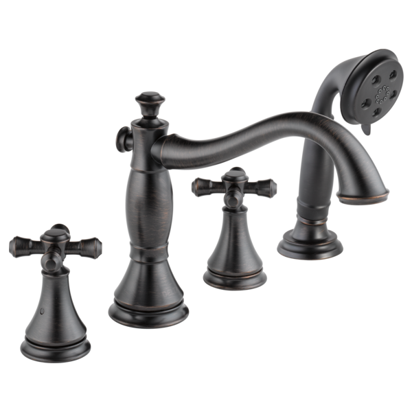 Delta T4797-Rblhp Cassidy Roman Tub W/Hand Shower Trim - Less Handles ... intended for Delta Roman Tub Trim With Hand Shower Matte Black