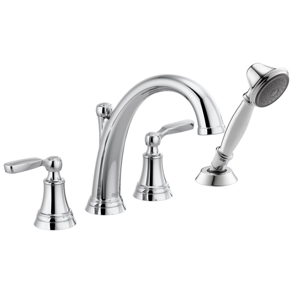 Delta Woodhurst Roman Tub With Handshower Trim, Chrome, T4732 ... with Delta Roman Tub Trim With Hand Shower Matte Black