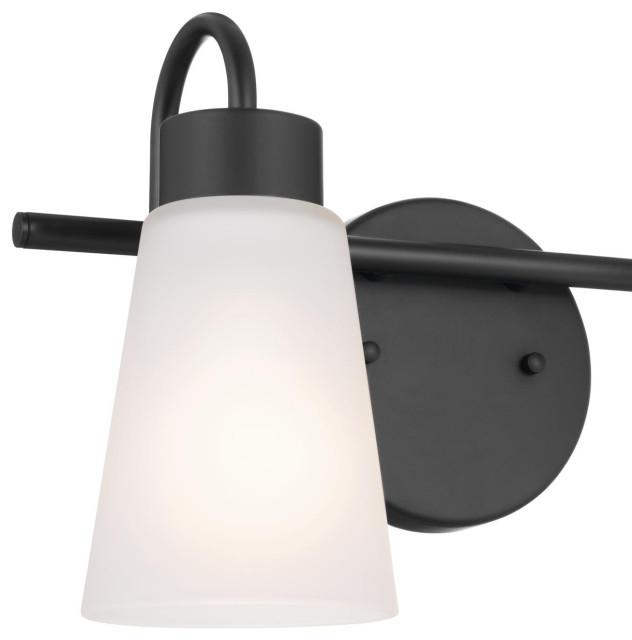Erma 2 Light Bathroom Vanity Light, Black - Transitional - Bathroom ... pertaining to Albany 2 Light Bathroom Vanity Light, Black
