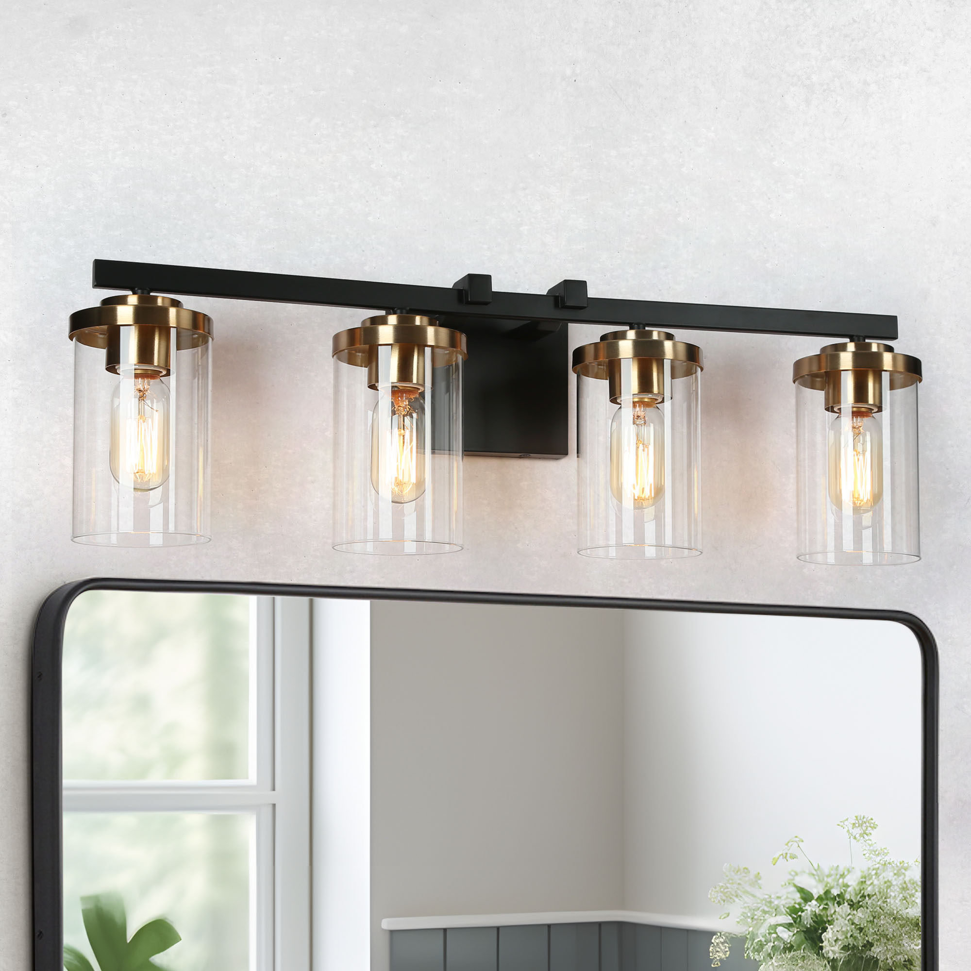 Everly Quinn Froney 4 - Light Black Bathroom Vanity Light - Wayfair Canada for Creating Ambiance with Light Mastering the Albany 4-Light Bath Bar
