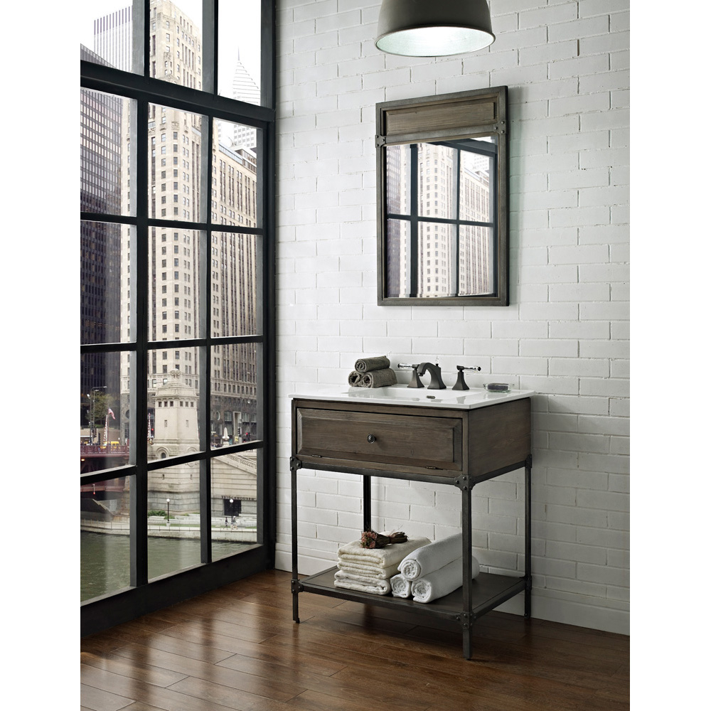 Fairmont Designs 30" Toledo Open Shelf Vanity With Integrated Sink ... with Understanding the Features of a Brushed Nickel Vanity Art Bathroom Vanity