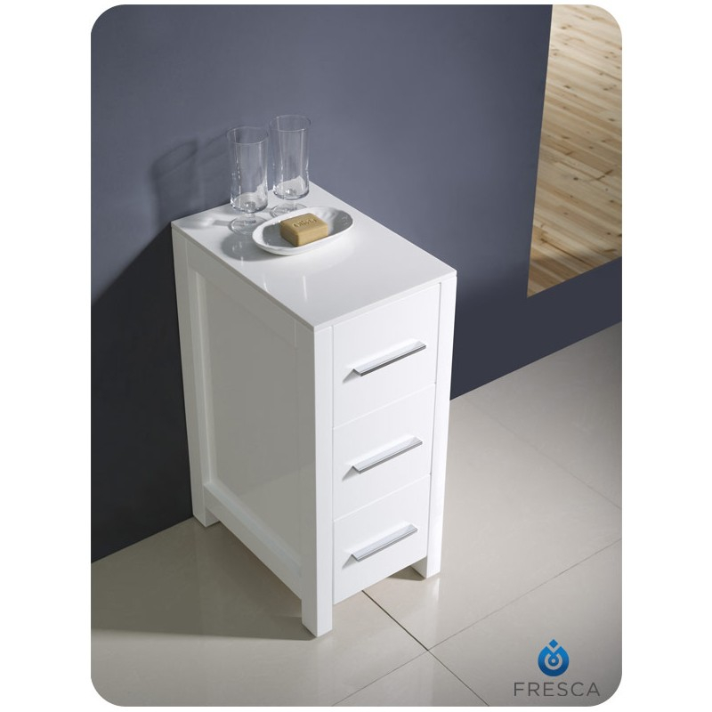 Fresca Torino 12" White Bathroom Linen Side Cabinet - Burroughs ... throughout Building a Better Bathroom Assessing the Value of a Linen Side Cabinet