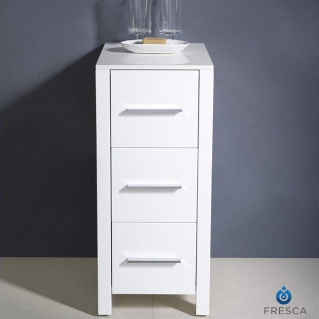 Fresca Torino Bathroom Linen Side Cabinet In White - Transitional ... throughout Building a Better Bathroom Assessing the Value of a Linen Side Cabinet