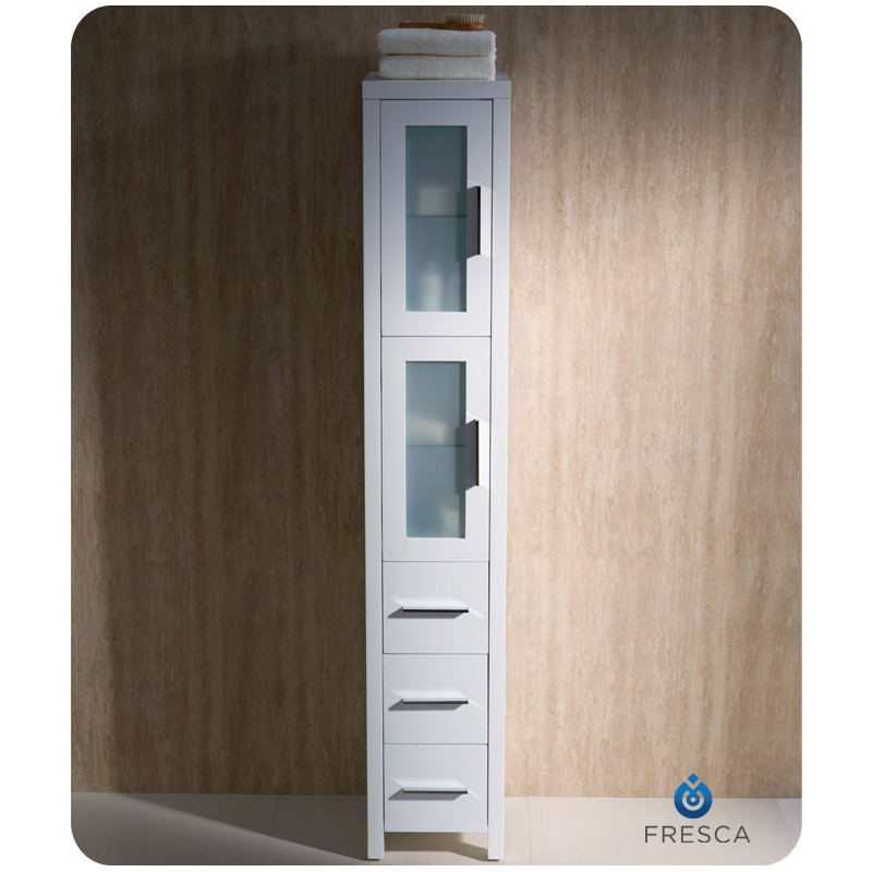 Fresca Torino White Tall Bathroom Linen Side Cabinet - Burroughs ... intended for Fresca Torino Cabinet Installation and Care Tips for Long-Lasting Beauty