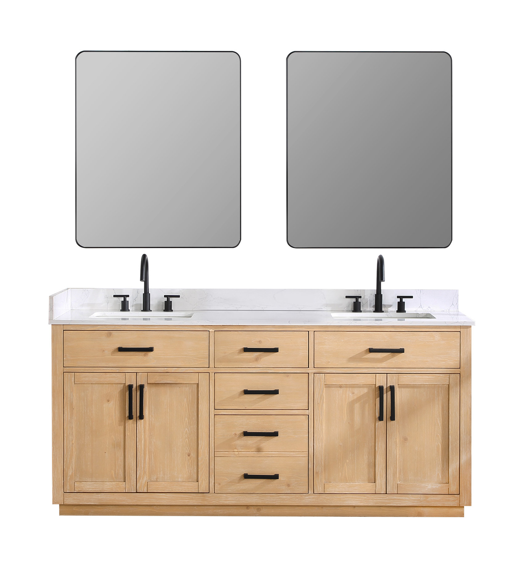 Gavino Vanity With Grain White Composite Stone Top, 72" - Transitional ... intended for Elevating Your Bathroom Design: Creative Ideas with a Gavino Vanity