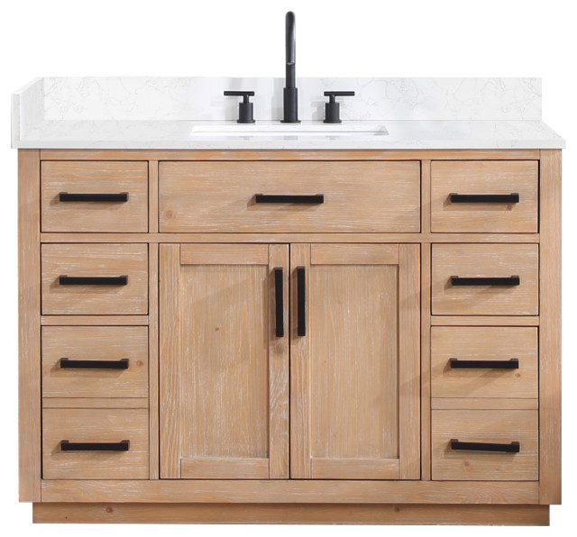 Gavino Vanity With Grain White Composite Stone Top - Transitional ... regarding Elevating Your Bathroom Design: Creative Ideas with a Gavino Vanity
