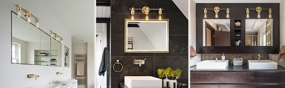 Globe Electric 51563 Alexandria 5-Piece Bathroom Set, Matte Brass, 3 ... for The Art of Bathroom Design Features of the Alexandria Collection