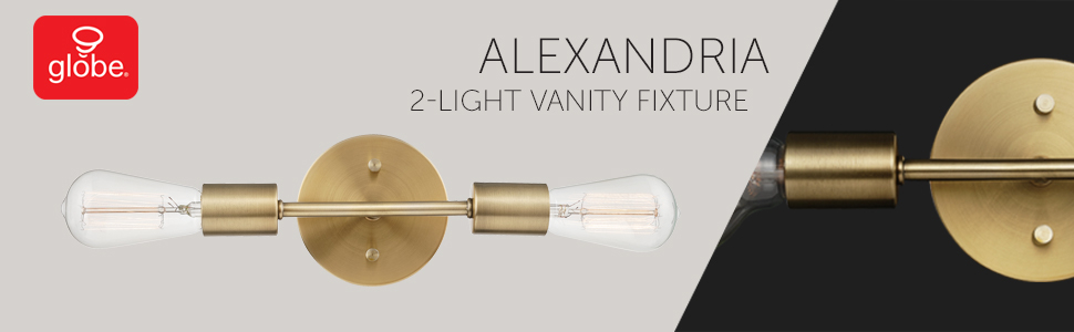 Globe Electric 51736 Alexandria 2-Light Reversable Vanity Light, Matte ... within Beyond the Bulb Understanding the Design of the Alexandria Vanity Light