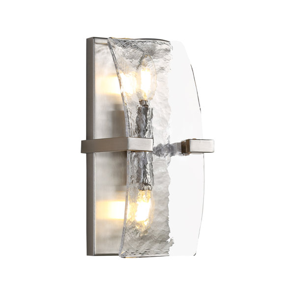 Golden Lighting Aenon 2-Light Wall Sconce With Hammered Water Glass ... pertaining to Choosing the Perfect Vanity Light Making Informed Decisions for Your Home