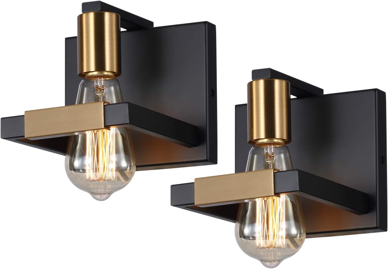 Hamilyeah Black Wall Sconces, Industrial Sconces Wall Lighting Fixtures ... inside Alfie 2-Light Wall Sconce, Black