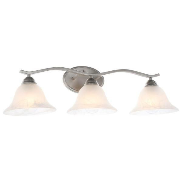 Hampton Bay Albona 3-Light Brushed Nickel Vanity Light With Clear ... inside Illuminating Your Space A Guide to the Aliana 3-Light Brushed Nickel Vanity
