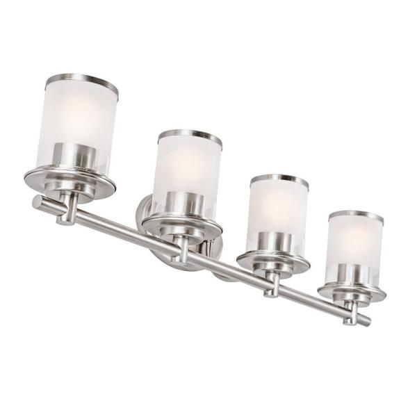Hampton Bay Truitt 32.1 In. 4-Light Brushed Nickel Modern Transitional ... for Illuminating Your Space A Deep Dive into the Aiken 4-Light Vanity Light