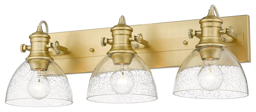 Hines 3 Light Bath Vanity In Brushed Champagne Bronze, 3118-Ba3 Bcb-Sd ... with regard to Aenon 3-Light Vanity Light, Brushed Champagne Bronze With Hammered Water Glass