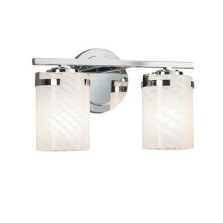 Justice Design Fusion Atlas 2-Light Polished Chrome Bath Bar, Weave ... regarding Albany 2-Light Polished Chrome Bath Bar