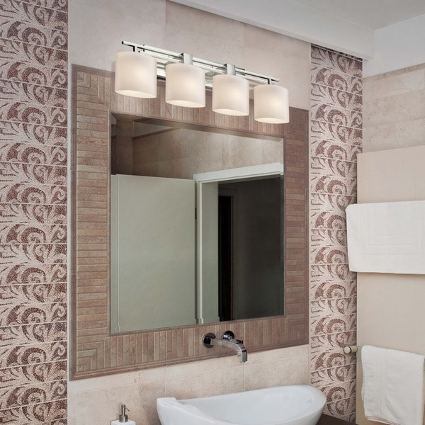 Justice Design Group Fusion Aero 4-Light Brushed Nickel Bath Bar, Opal ... intended for Aero Bath Light, Brushed Nickel