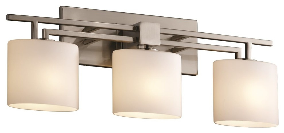 Justice Designs Fusion Aero 3-Lt Bath Bar - Brushed Nickel ... with regard to Aero Bath Light, Brushed Nickel