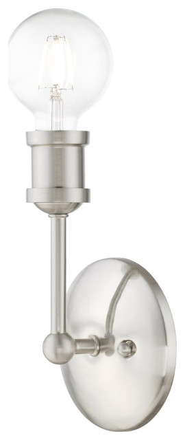 Lansdale 1 Light Bathroom Vanity Light, Brushed Nickel - Transitional ... throughout Alford 1 Light Bathroom Vanity Light, Polished Nickel