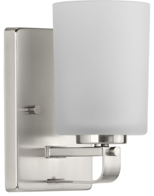 League 1 Light Bathroom Vanity Light, Brushed Nickel - Transitional ... intended for Polished Nickel Perfection Understanding the Allure of Bathroom Vanity Lighting