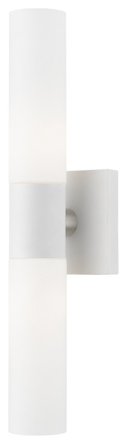 Livex 10102-03 2 Light White With Brushed Nickel Accent Ada Vanity ... throughout Aero 2 Light White With Brushed Nickel Accent Ada Vanity Sconce