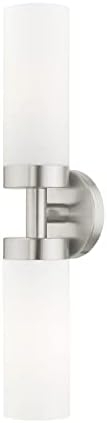 Livex Lighting 15072-91 Aero Collection Ada 2-Light Bathroom Vanity ... for Aero 2 Light White With Brushed Nickel Accent Ada Vanity Sconce