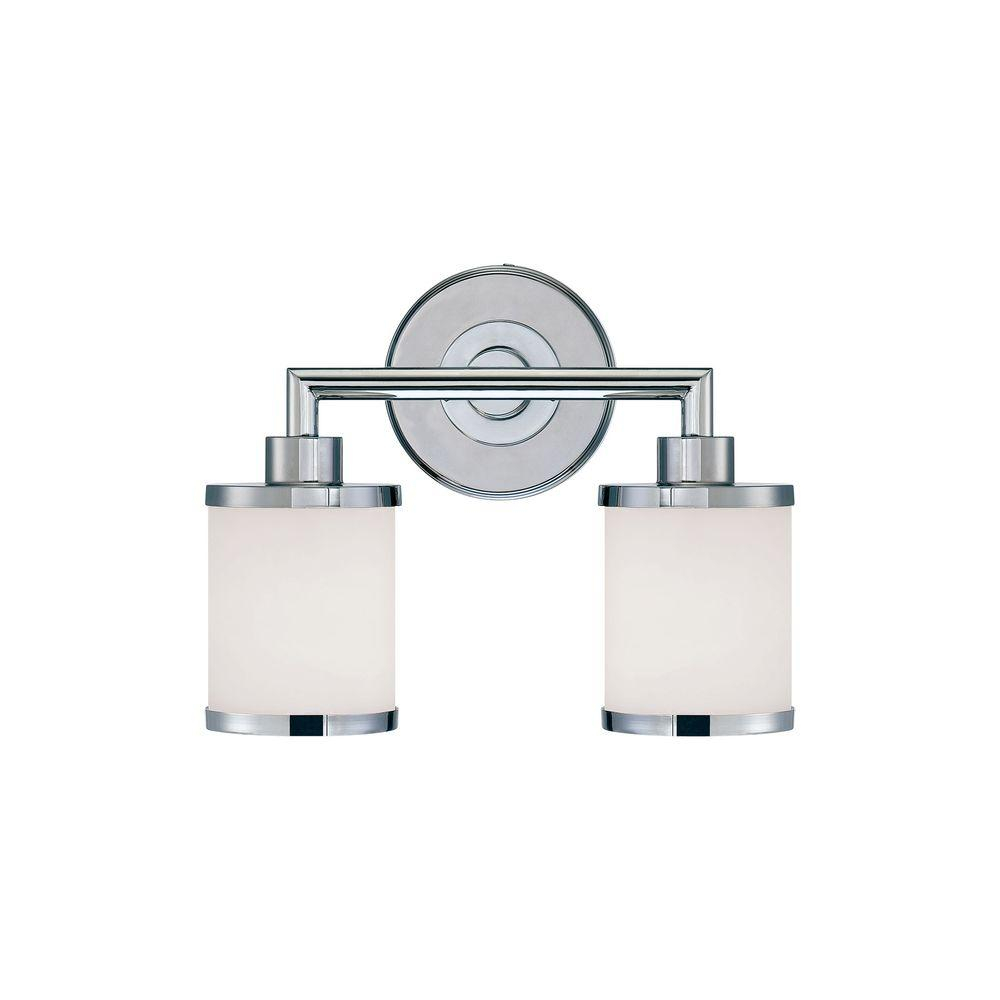 Millennium Lighting 2-Light Chrome Vanity Light With Etched White Glass ... with Beyond the Bulb Exploring Design and Functionality of the Albany Chrome Vanity Light