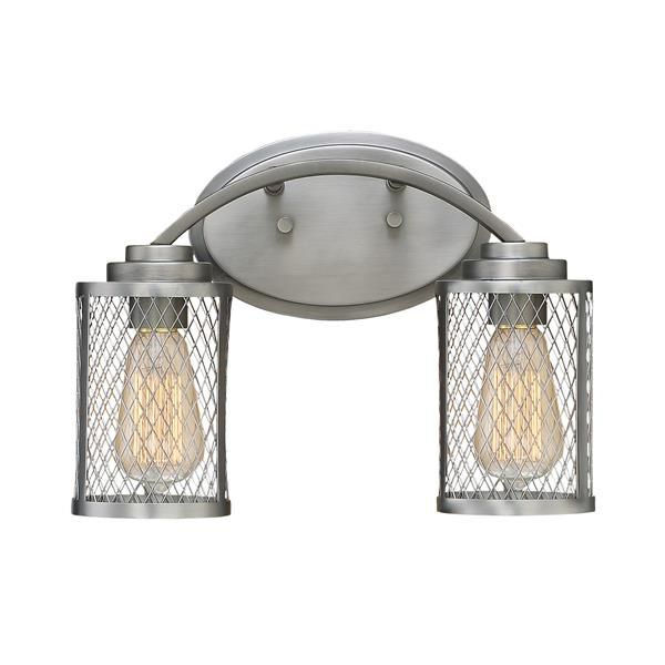 Millennium Lighting Millenium Lighting Akron 2-Light Vanity Light ... inside Akron 2 Light Vanity Satin Nickel And Matte White