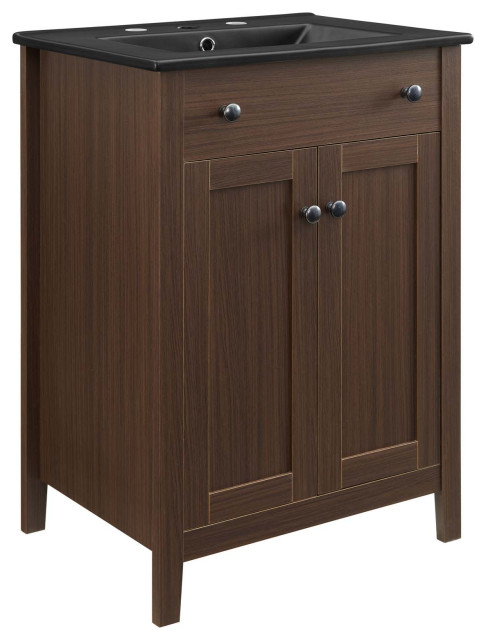 Nantucket 24" Bathroom Vanity, Walnut Black - Transitional - Bathroom ... throughout Nelson 24" Bathroom Vanity, Walnut