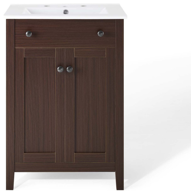 Nantucket 24" Bathroom Vanity, Walnut White - Transitional - Bathroom ... regarding Nelson 24" Walnut Vanity The Details You Need to Know Before You Decide