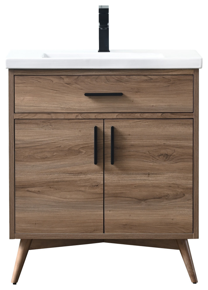 Nelson 30" Bathroom Vanity - Midcentury - Bathroom Vanities And Sink ... in Nelson 24" Bathroom Vanity, Walnut
