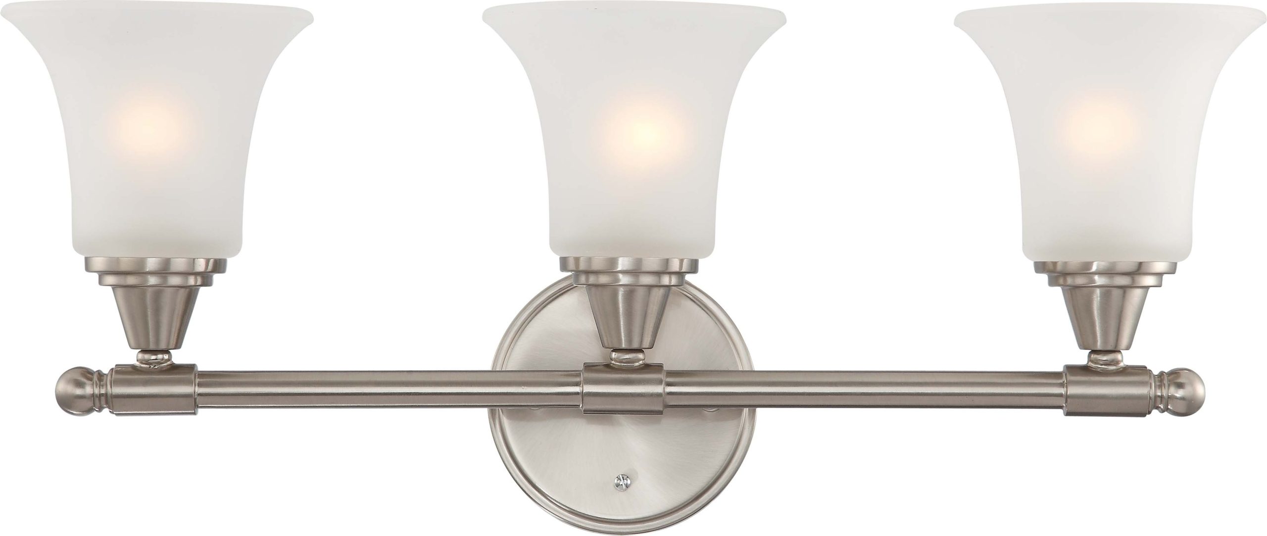 Nuvo Lighting 60/4143 Surrey 3 Light Vanity Fixture With Frosted Glass within Maximizing Style and Functionality with the Allie 3-Light Vanity Fixture