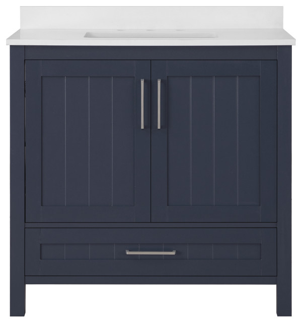 Ove Decors Kansas 18" Single Sink Vanity With Countertop, 36 ... for Ove Decors Kansas 18" Single Sink Vanity With Countertop, Midnight Blue, 30 In.