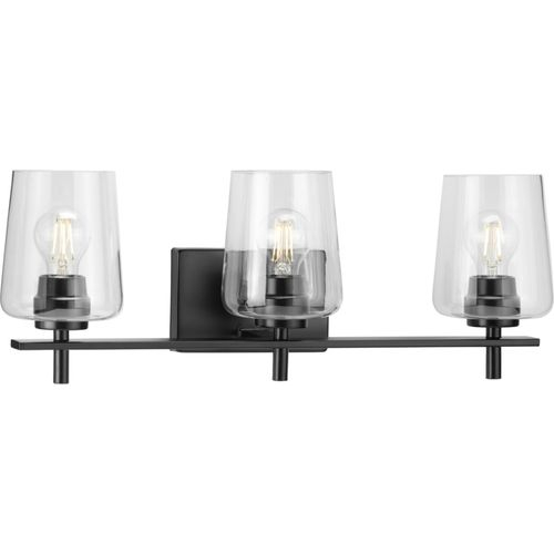P300362-31M - Progress Lighting P300362-31M - Calais Series 3 Light ... inside Ambrose Collection 21" 3-Light Matte Black Clear Glass Bath Vanity Light