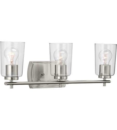 Progress Lighting Adley Collection Three-Light Brushed Nickel Clear ... throughout Installation Insights a Practical Guide to the Adley Collection 3-Light Vanity
